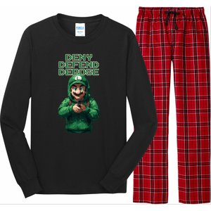 Deny Defend Depose Green Pixelated Hero Long Sleeve Pajama Set