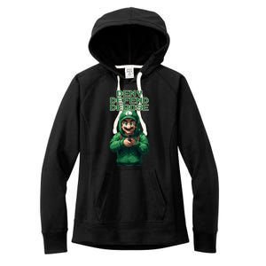 Deny Defend Depose Green Pixelated Hero Women's Fleece Hoodie