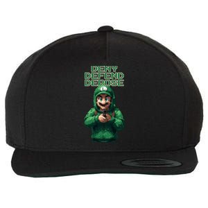 Deny Defend Depose Green Pixelated Hero Wool Snapback Cap