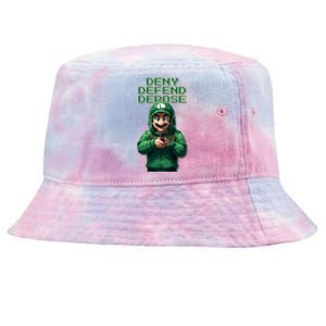 Deny Defend Depose Green Pixelated Hero Tie-Dyed Bucket Hat