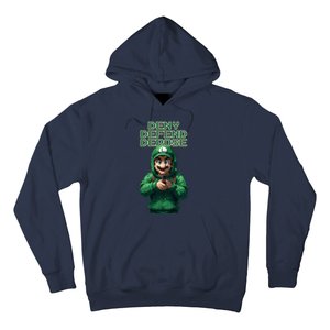 Deny Defend Depose Green Pixelated Hero Hoodie