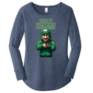 Deny Defend Depose Green Pixelated Hero Women's Perfect Tri Tunic Long Sleeve Shirt