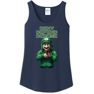 Deny Defend Depose Green Pixelated Hero Ladies Essential Tank