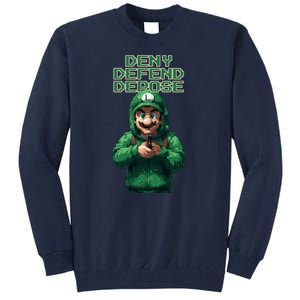 Deny Defend Depose Green Pixelated Hero Tall Sweatshirt