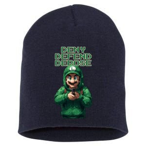 Deny Defend Depose Green Pixelated Hero Short Acrylic Beanie