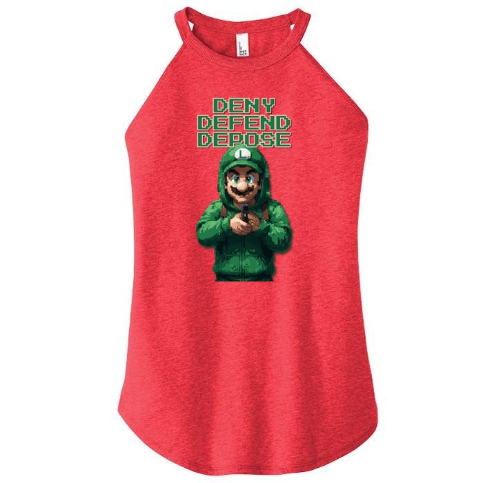 Deny Defend Depose Green Pixelated Hero Women's Perfect Tri Rocker Tank