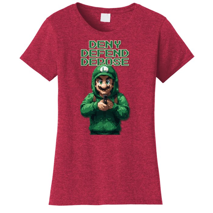 Deny Defend Depose Green Pixelated Hero Women's T-Shirt