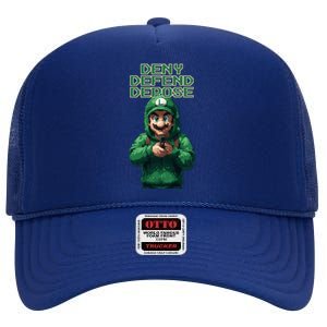 Deny Defend Depose Green Pixelated Hero High Crown Mesh Back Trucker Hat