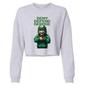 Deny Defend Depose Green Pixelated Hero Cropped Pullover Crew