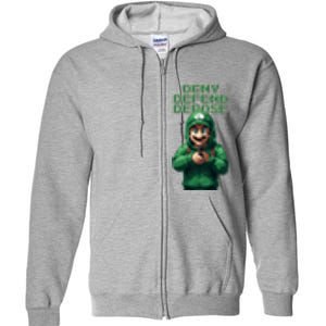 Deny Defend Depose Green Pixelated Hero Full Zip Hoodie