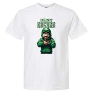 Deny Defend Depose Green Pixelated Hero Garment-Dyed Heavyweight T-Shirt