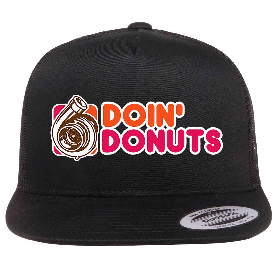 Doin Donuts Flat Bill Trucker Hat