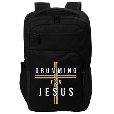 Drummer Drumming Drums Percussion I Jesus Christian Church Impact Tech Backpack