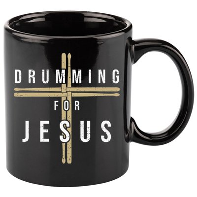 Drummer Drumming Drums Percussion I Jesus Christian Church 11oz C Handle Ceramic Mug