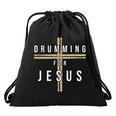 Drummer Drumming Drums Percussion I Jesus Christian Church Drawstring Bag