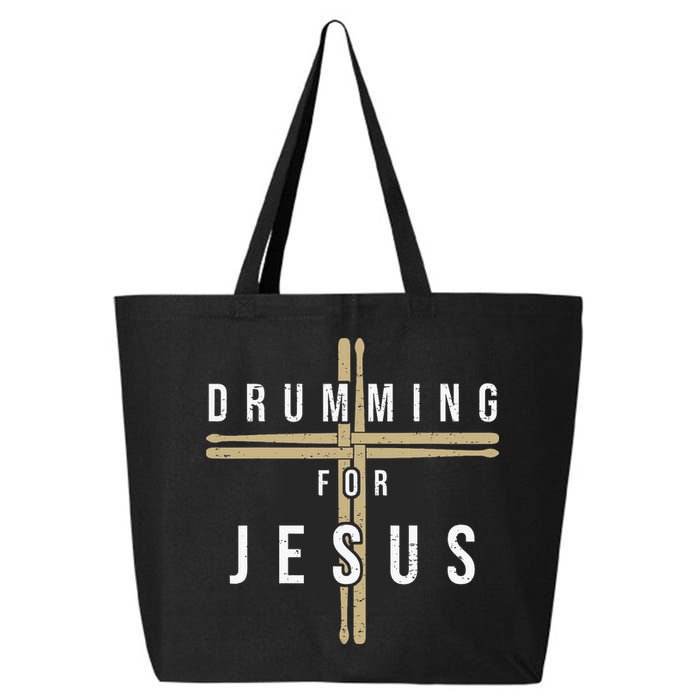 Drummer Drumming Drums Percussion I Jesus Christian Church 25L Jumbo Tote