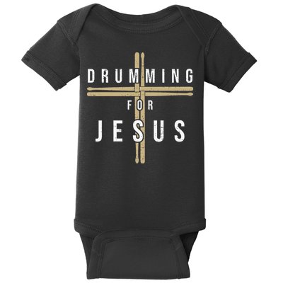 Drummer Drumming Drums Percussion I Jesus Christian Church Baby Bodysuit