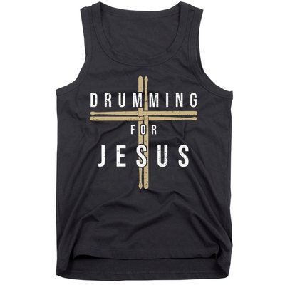 Drummer Drumming Drums Percussion I Jesus Christian Church Tank Top