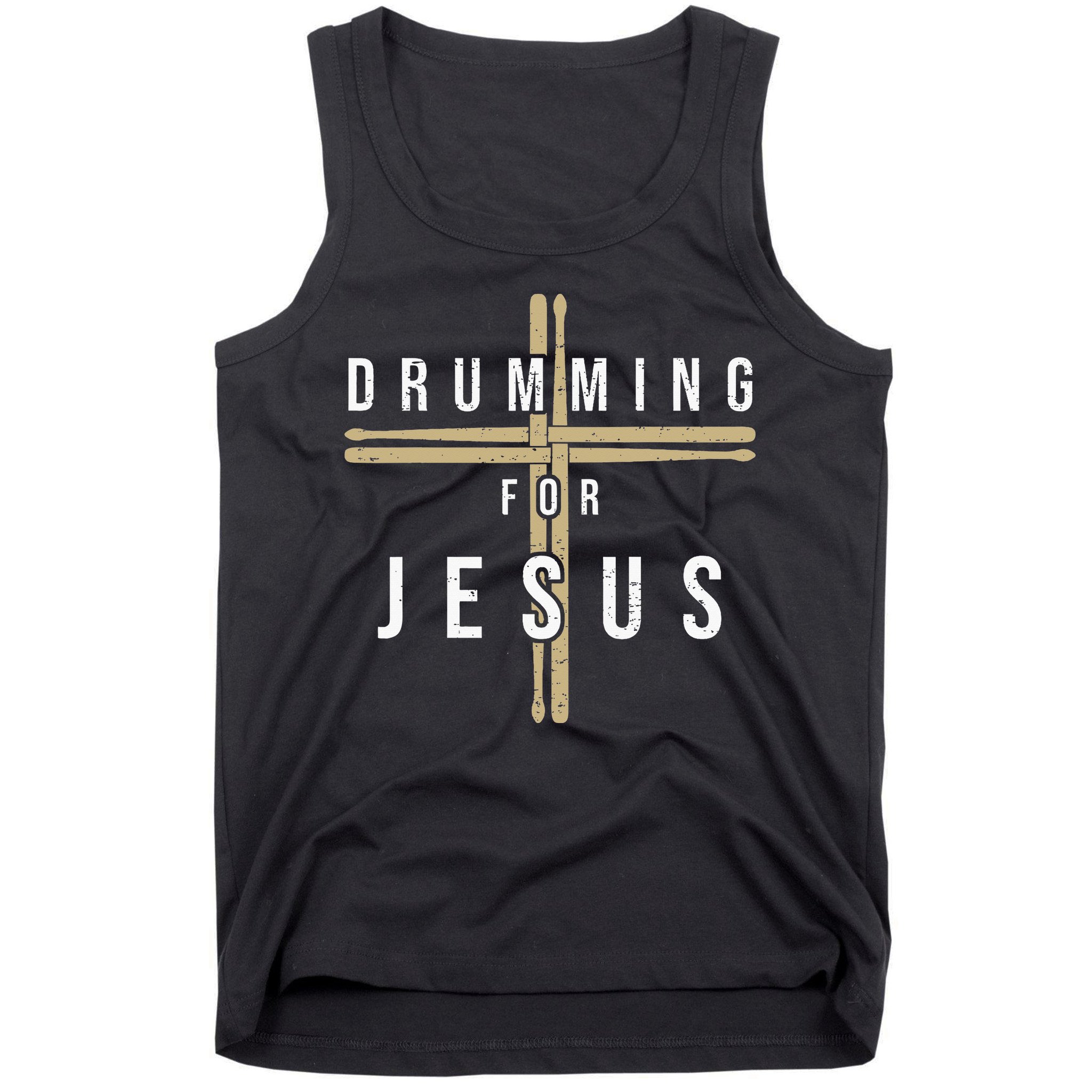 Drummer Drumming Drums Percussion I Jesus Christian Church Tank Top