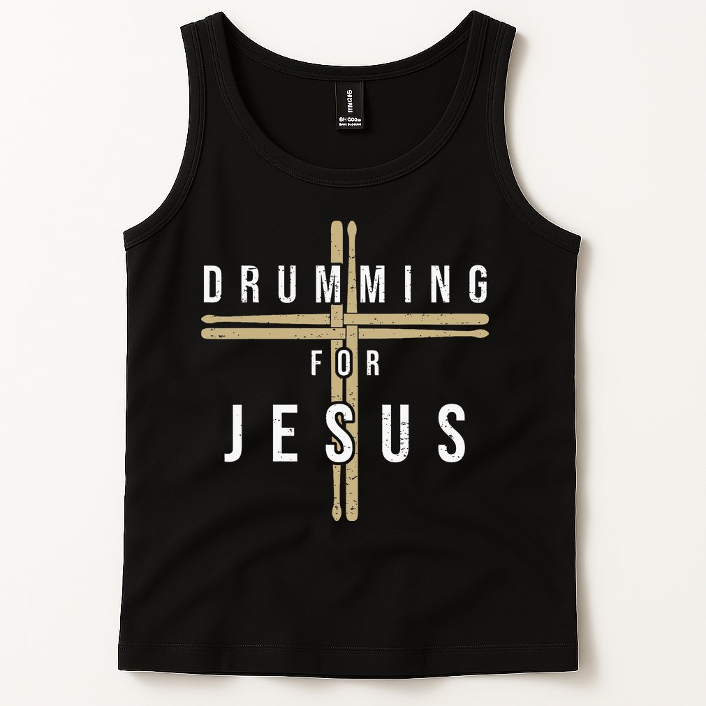 Drummer Drumming Drums Percussion I Jesus Christian Church Tank Top