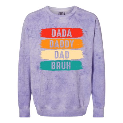 Dada Daddy Dad Bruh Colorblast Crewneck Sweatshirt