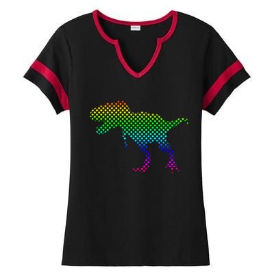 Dot Day Dinosaur TRex Ladies Halftime Notch Neck Tee