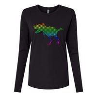 Dot Day Dinosaur TRex Womens Cotton Relaxed Long Sleeve T-Shirt