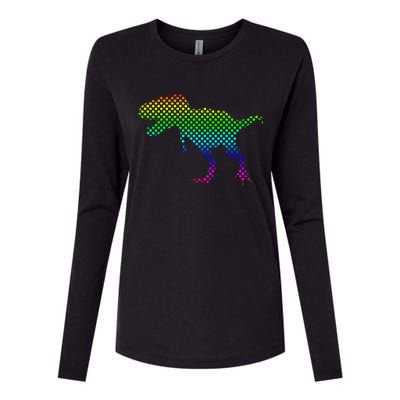 Dot Day Dinosaur TRex Womens Cotton Relaxed Long Sleeve T-Shirt