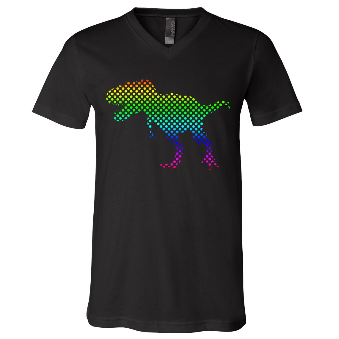 Dot Day Dinosaur TRex V-Neck T-Shirt