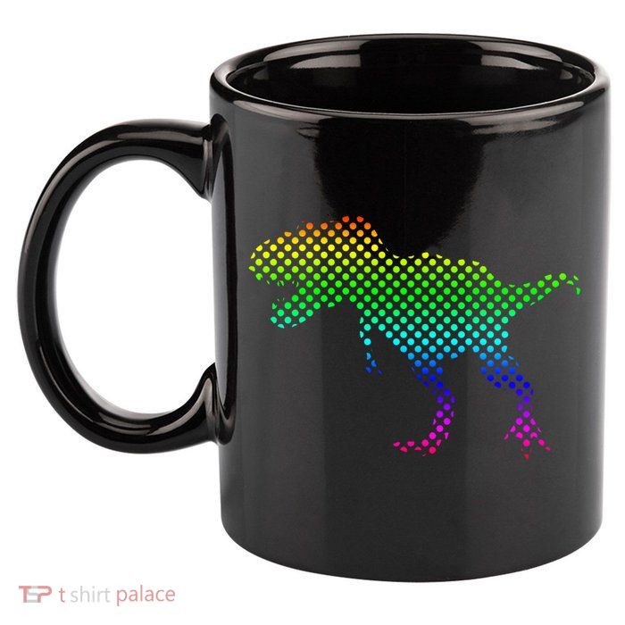Dot Day Dinosaur TRex 11oz C Handle Ceramic Mug