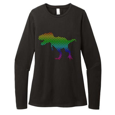 Dot Day Dinosaur TRex Womens CVC Long Sleeve Shirt