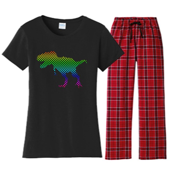 Dot Day Dinosaur TRex Women's Flannel Pajama Set