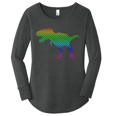 Dot Day Dinosaur TRex Women's Perfect Tri Tunic Long Sleeve Shirt