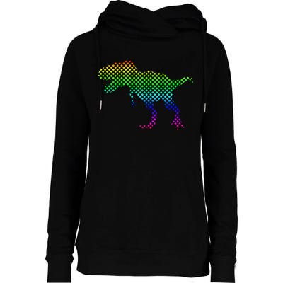 Dot Day Dinosaur TRex Womens Funnel Neck Pullover Hood