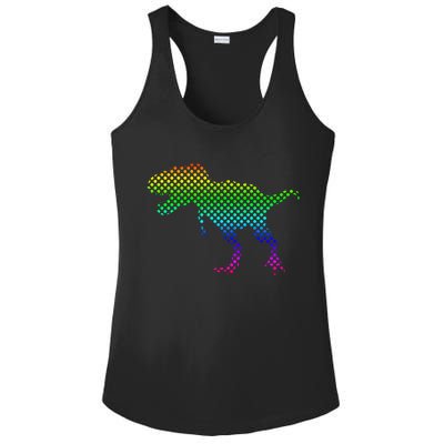 Dot Day Dinosaur TRex Ladies PosiCharge Competitor Racerback Tank