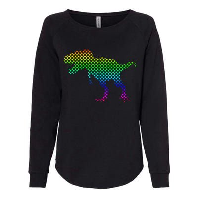 Dot Day Dinosaur TRex Womens California Wash Sweatshirt