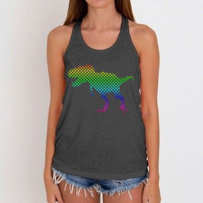 Dot Day Dinosaur TRex Women's Knotted Racerback Tank