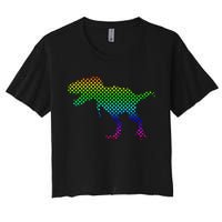 Dot Day Dinosaur TRex Women's Crop Top Tee