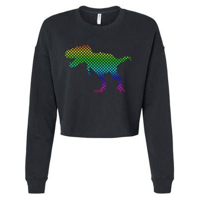 Dot Day Dinosaur TRex Cropped Pullover Crew