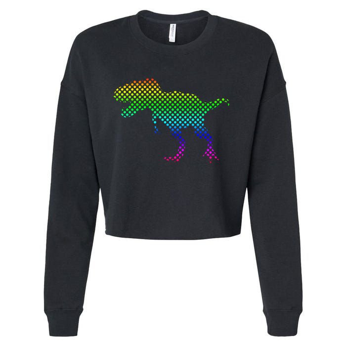 Dot Day Dinosaur TRex Cropped Pullover Crew