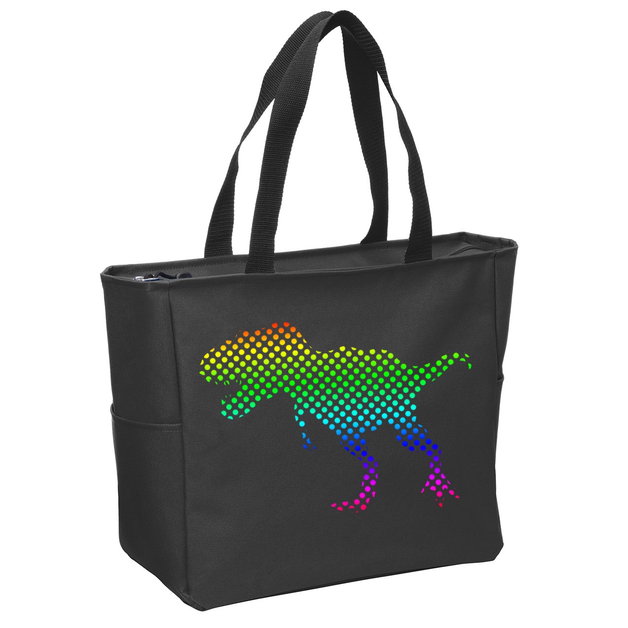Dot Day Dinosaur TRex Zip Tote Bag