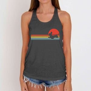 Dachshund dachshund dog silhouette retro gift Women's Knotted Racerback Tank