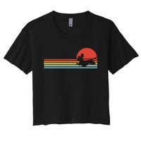 Dachshund dachshund dog silhouette retro gift Women's Crop Top Tee