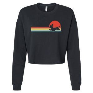 Dachshund dachshund dog silhouette retro gift Cropped Pullover Crew