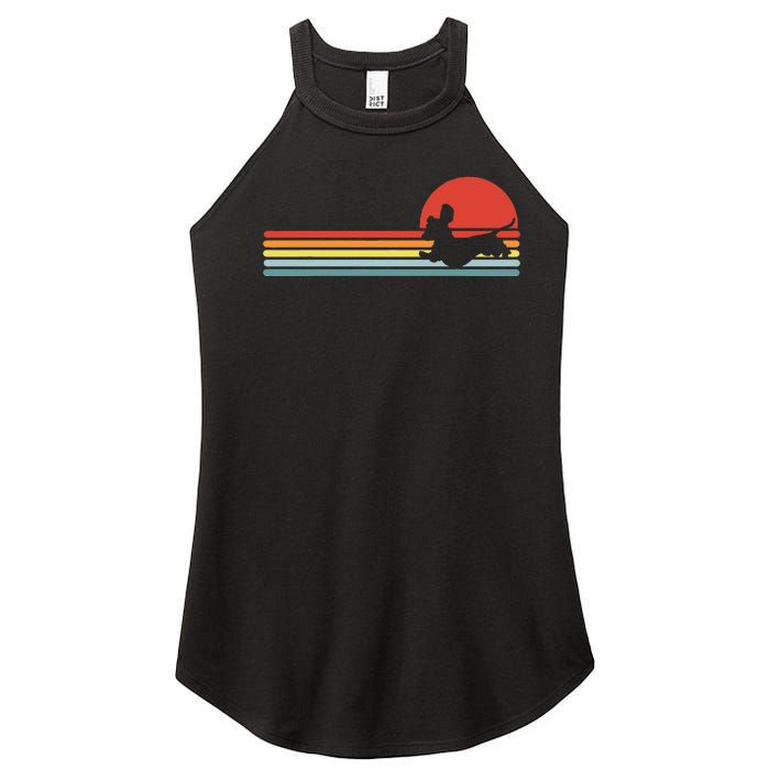 Dachshund dachshund dog silhouette retro gift Women's Perfect Tri Rocker Tank