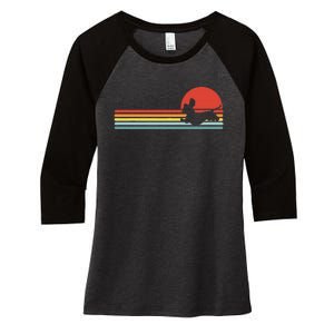 Dachshund dachshund dog silhouette retro gift Women's Tri-Blend 3/4-Sleeve Raglan Shirt