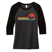 Dachshund dachshund dog silhouette retro gift Women's Tri-Blend 3/4-Sleeve Raglan Shirt