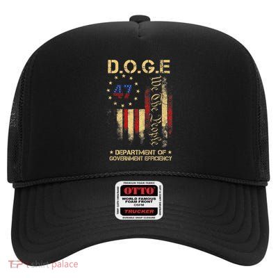 Doge D.O.G.E Department Of Government Efficiency High Crown Mesh Back Trucker Hat