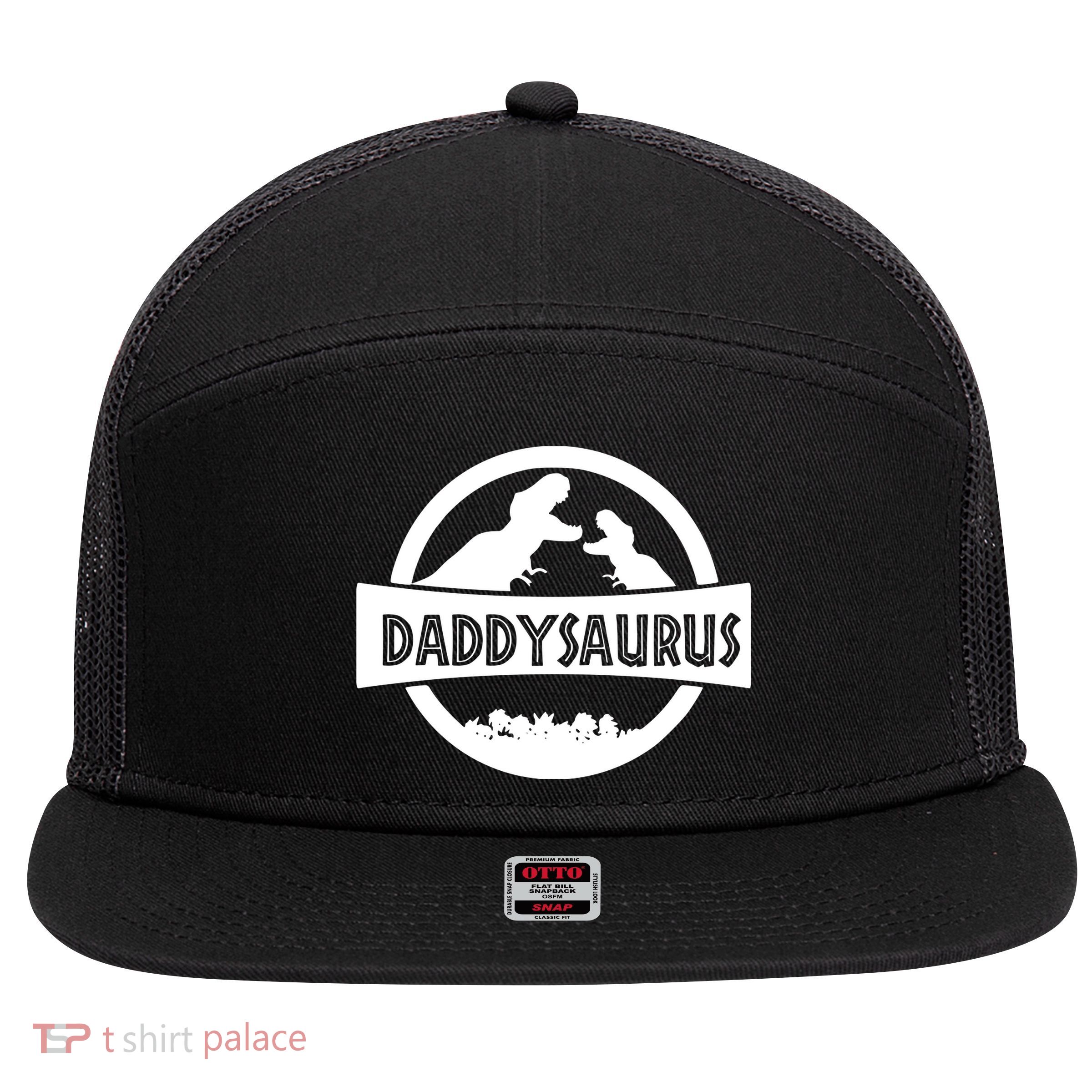 Daddy Dinosaur Daddysaurus 7 Panel Mesh Trucker Snapback Hat