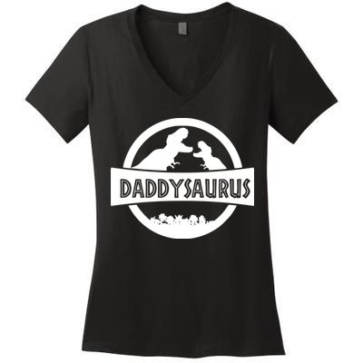 Daddy Dinosaur Daddysaurus Women's V-Neck T-Shirt